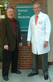 Larry Nelson with Dr Meyers at CU Health Center