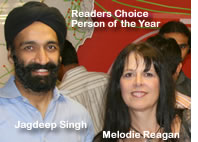 Jagdeep Singh, Infinera, 
                with Melodie Reagan, President, TiE Rockies