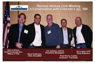 RVC: Conversation with Colorado's Inc. 500: BroadNet, FTEN, Newsgator & Rally Software 1 /12/10