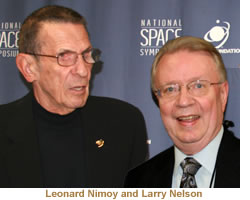 Leonard Nimoy, Recipient of the 2010 douglas S. Morrow Public Outreach Award and Larry Nelson, w3w3.com