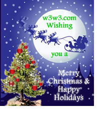 w3w3® Wishing you a Merry Christmas and Happy Holiday.