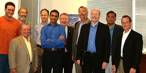 Family/Group shot of Roundtable: Brad Feld, Paul Ray, Jim Arkebauer, Roger Fillion, Sanjay Parthasarathy, Larry Nelson, Russ Farmer, Arlen Brammer, Vic Ahmed and David Orlandella