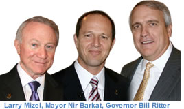 Larry A. Mizel,  M.D.C. Holding; 
           Nir Barkat, 9th Mayor, Jerusalem; Governor Bill Ritter, Jr.